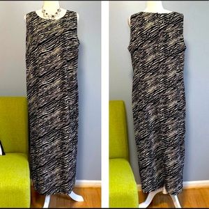 Studio I Sheath Dress sz 12 New with Tags Long Black white zebra